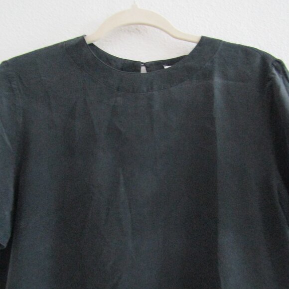 Jack Mulqueen Silk Top Black Medium Timeless Classic Capsule Wardrobe - Picture 2 of 10